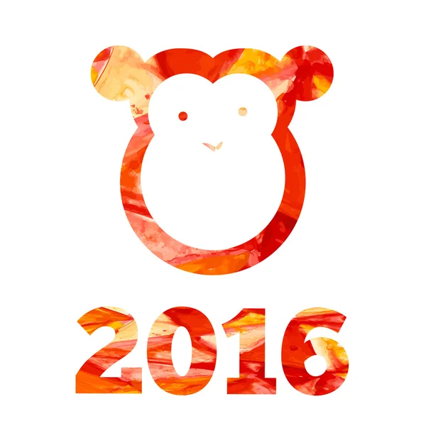 2016 and fire monkey — Stok Vektör