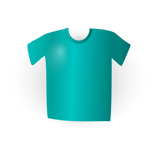 Camiseta azul sobre blanco — Vector de stock