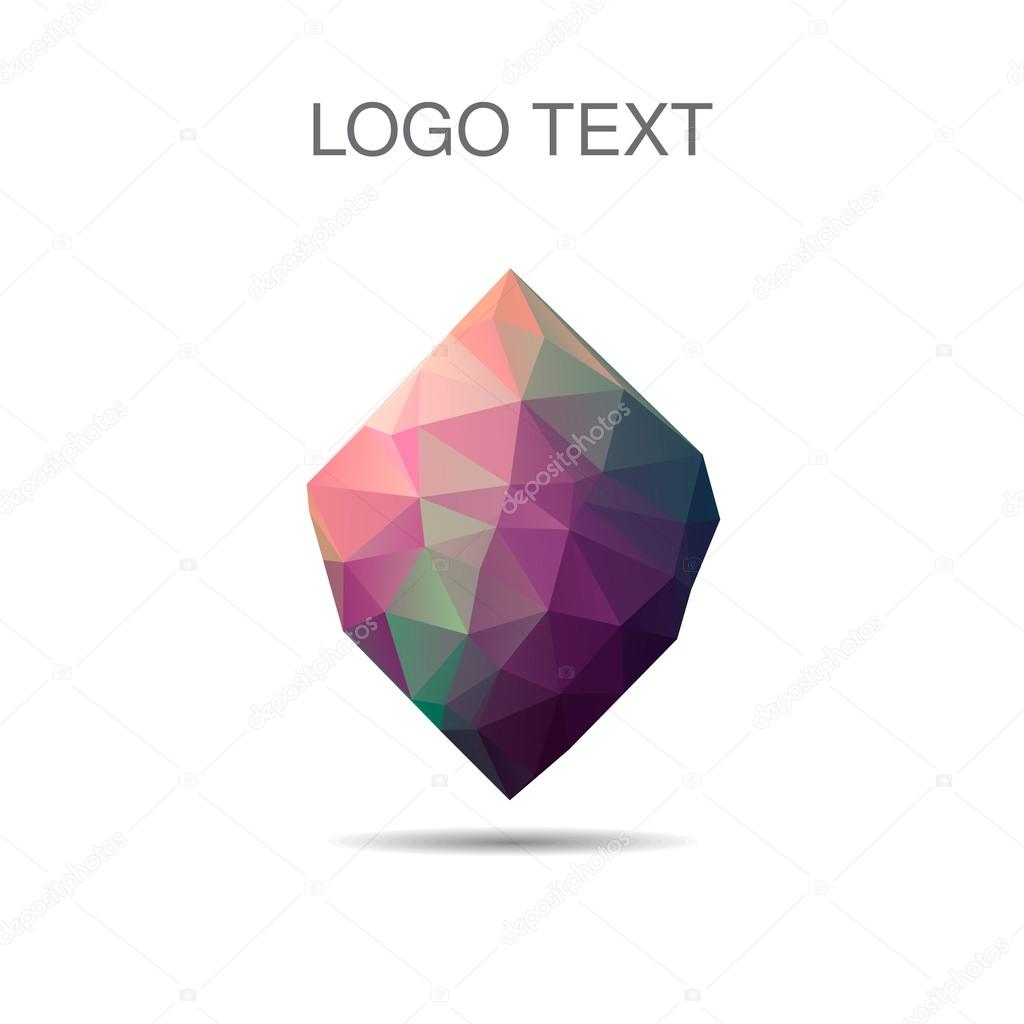 Triangle logo or icon of stone in vector