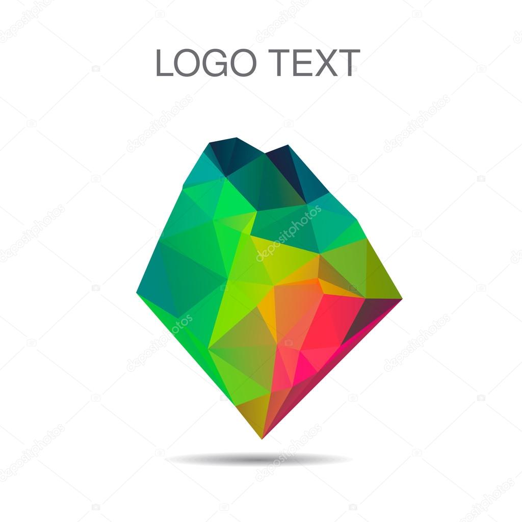 Triangle logo or icon of stone in vector