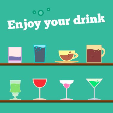 kadehler, bardak, cam içki ile