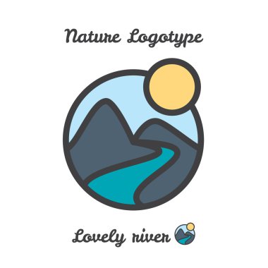 Vektör simgesi, günbatımı Köyü logosu