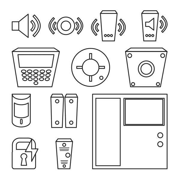 Ensemble simple vectoriel d'icônes de détecteurs — Image vectorielle