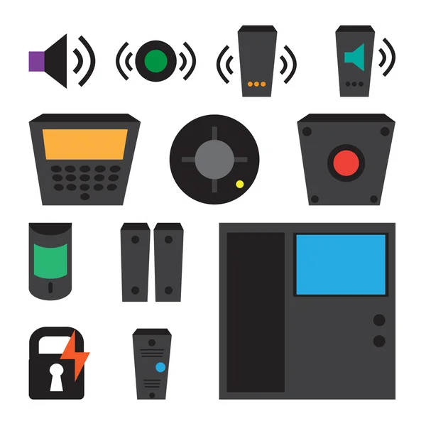 Vector conjunto simple de detectores iconos — Vector de stock