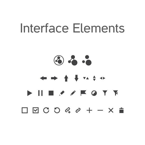 Векторний набір елементів інтерфейсу, піктограми набору Ui — стоковий вектор