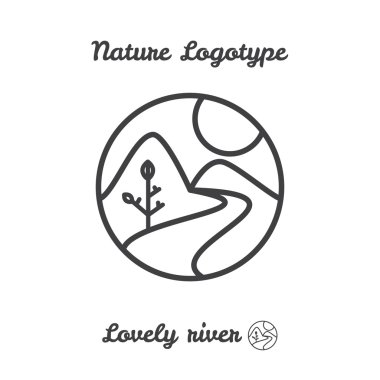 Vektör simgesi, günbatımı Köyü logosu