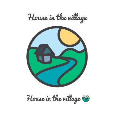 Vektör simgesi, günbatımı Köyü logosu