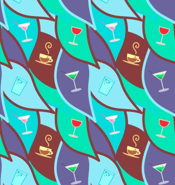 vektör kokteyller ile seamless modeli