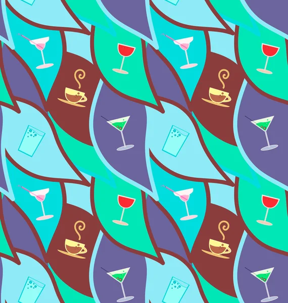 Vector naadloze patroon met cocktails — Stockvector