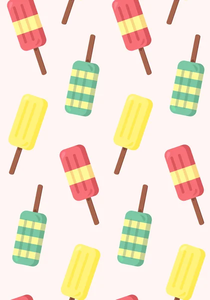 Vector seamless pattern from ice-creams — Stock Vector