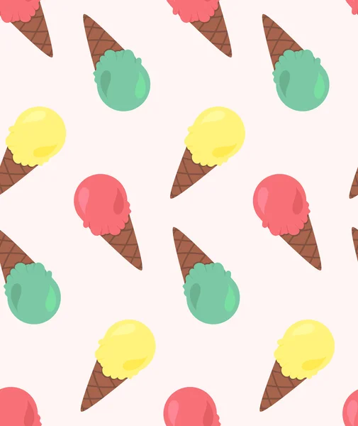 Vector seamless pattern from ice-creams — Stock Vector
