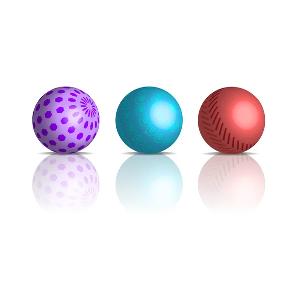 Bolas de gradiente 3d con diferentes patrones — Vector de stock