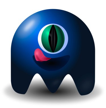 Çizgi film mavi canavar