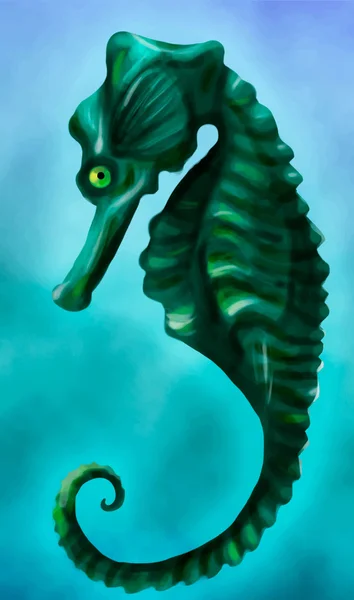 Зеленый морской конь — стоковое фото