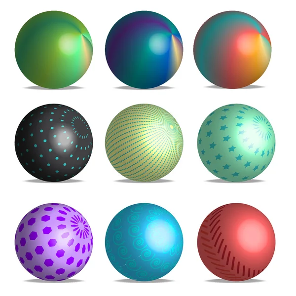 Gradientenbälle mit unterschiedlichen Mustern — Stockfoto