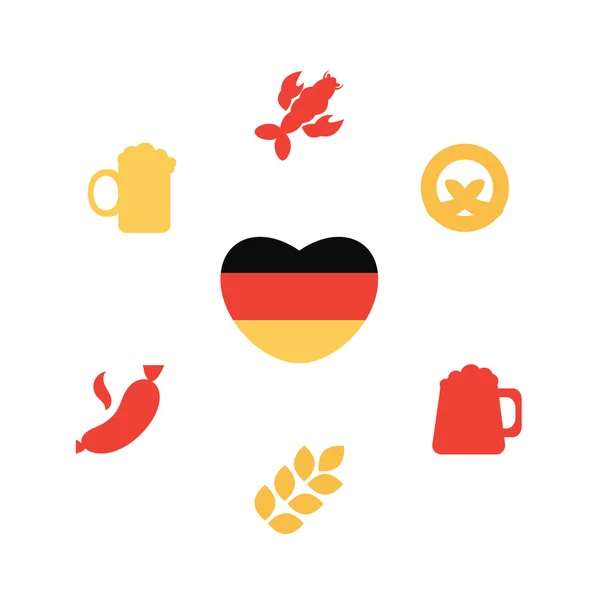 Oktoberfest icons set — Stock vektor