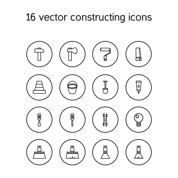 Construir y construir iconos conjunto — Vector de stock