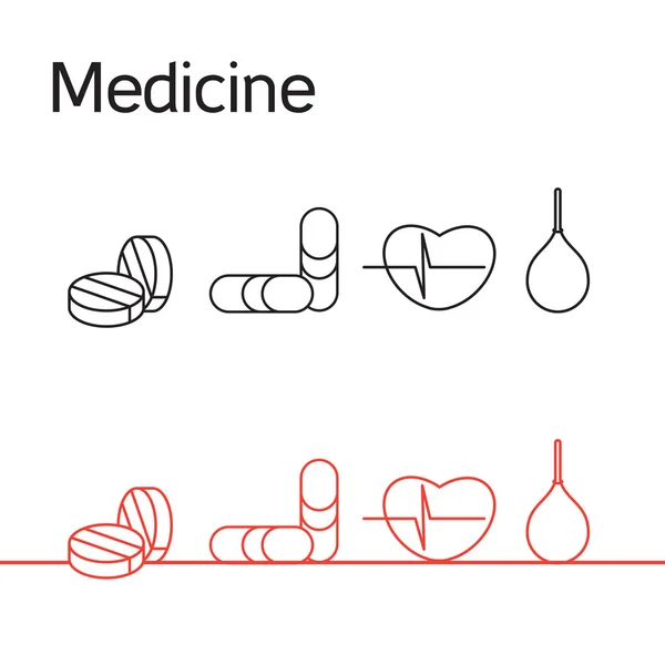 Conjunto de iconos de medicina — Archivo Imágenes Vectoriales
