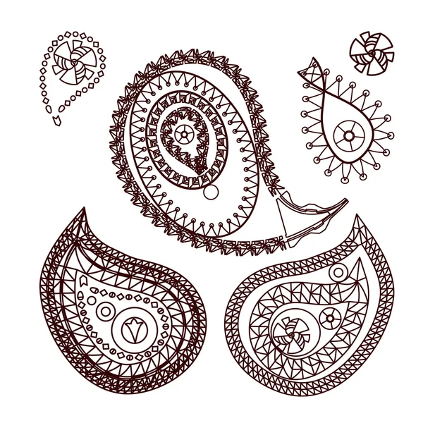 Τατουάζ χέννα ινδική doodle στοιχεία — Διανυσματικό Αρχείο