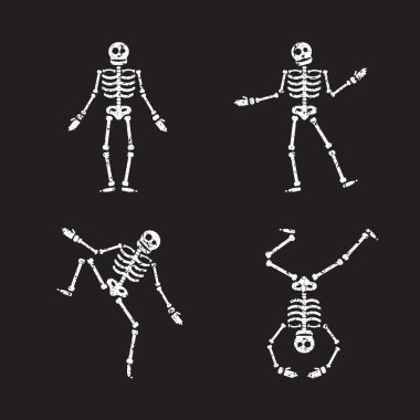 Mutlu Halloween iskelet illüstrasyon
