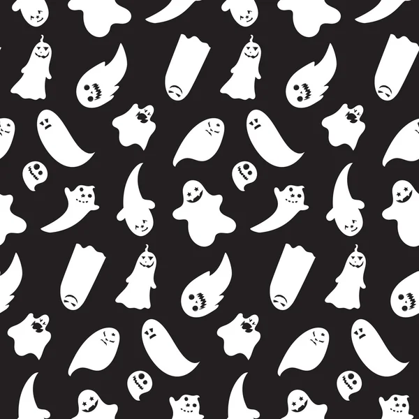 Modèle sans couture des fantômes émotionnels d'Halloween — Image vectorielle
