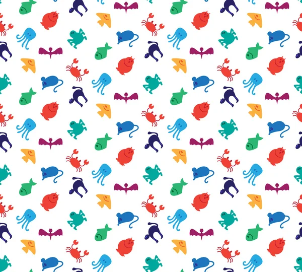 Animals icons seamless pattern — Stock Vector