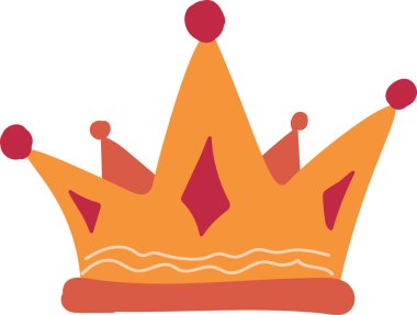 Sıcak renkli el yapımı Noel, kış ve yeni yıl bayramı sembolü. Rubi ile altın taç