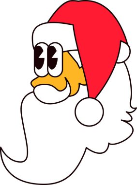 Baş Noel Baba 'ya mesaj at. 2000 yılbaşı çıkartması ya da eski tarz hediye kartı. Beyaz arkaplanda çizgi film Y2K retro etiketi