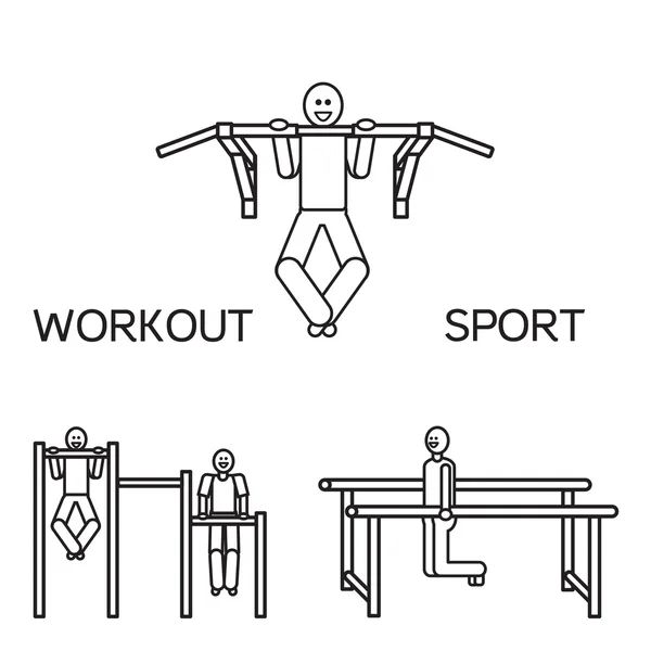 Sportman with sports equipment for street workout — Stock Illustration Sportman with sports equipment for street workout Stock Illustration