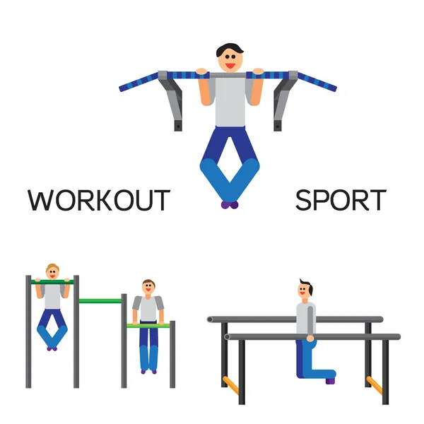Sportman with sports equipment for street workout — Stock Illustration Sportman with sports equipment for street workout Stock Illustration