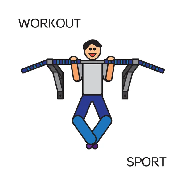 Sportman with sports equipment for street workout — Stock Illustration Sportman with sports equipment for street workout Vector Graphics