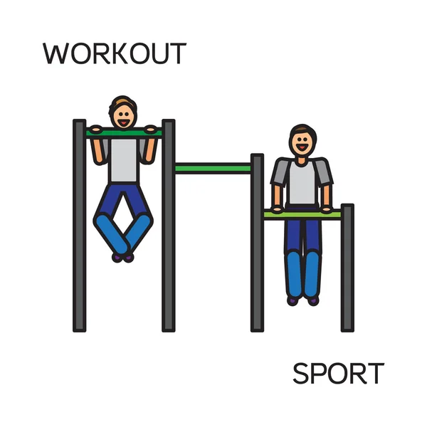 Sportman with sports equipment for street workout — Stock Illustration Sportman with sports equipment for street workout Stock Illustration