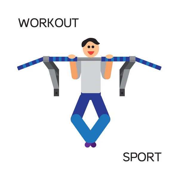 Sportman with sports equipment for street workout — Stock Illustration Sportman with sports equipment for street workout Vector Graphics