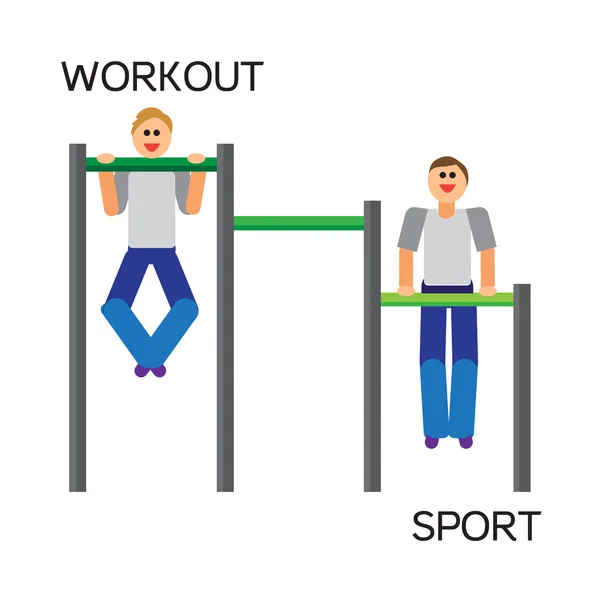 Sportman with sports equipment for street workout — Stock Illustration Sportman with sports equipment for street workout Vector Graphics
