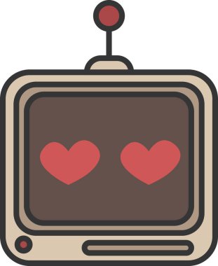 Etikette emoji sohbet robotu ifadesi var. Duyguları severim. Ai robotik avatar retro biçim illüstrasyonu