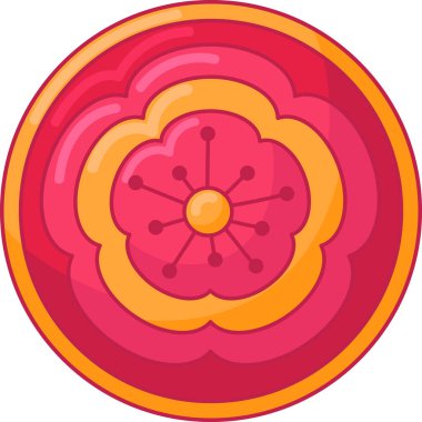 Geleneksel Kırmızı Çin Feneri. Düz Stil Çizimler. Ay Çin Yeni Yıl Elementi