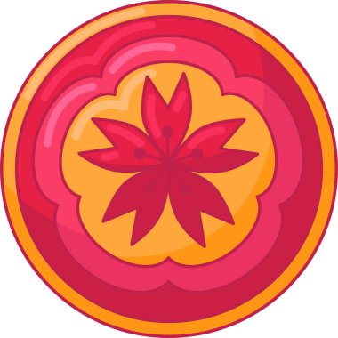 Geleneksel Kırmızı Çin Feneri. Düz Stil Çizimler. Ay Çin Yeni Yıl Elementi