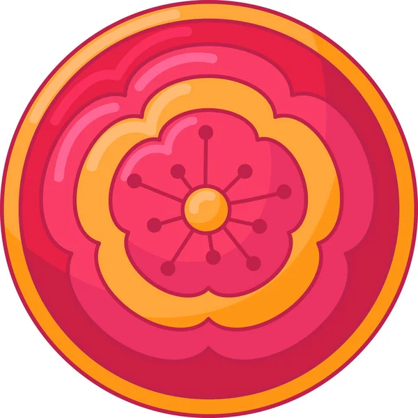 Geleneksel Kırmızı Çin Feneri. Düz Stil Çizimler. Ay Çin Yeni Yıl Elementi