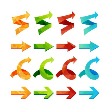 İzole üçgen poligon okları seti