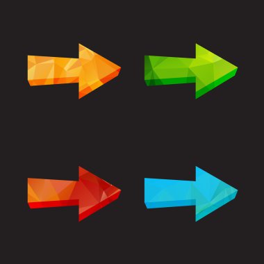 İzole üçgen poligon okları seti