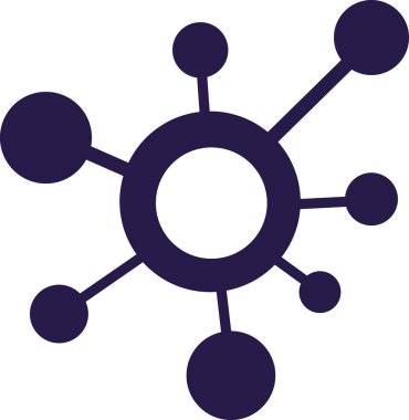 Mavi ve Turkuaz Yapay Zeka Teknolojisi. Moleküllü Karalama Etiketi. Parlak Düz Simge