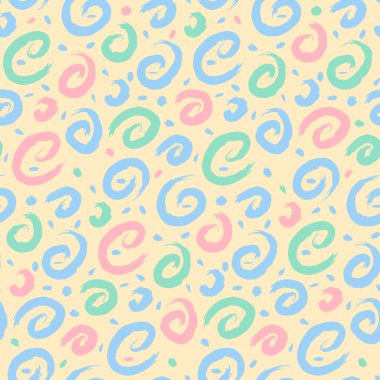 Soyut şekiller, karalamalar, karalamalar, geometrik elementler içeren pastel renksiz grunge deseni