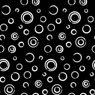 Soyut şekiller, karalamalar, karalamalar, geometrik elementler içeren siyah ve beyaz dikişsiz grunge deseni