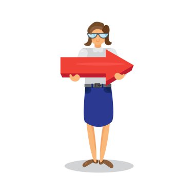 Elinde büyük bir ok ile çalışan