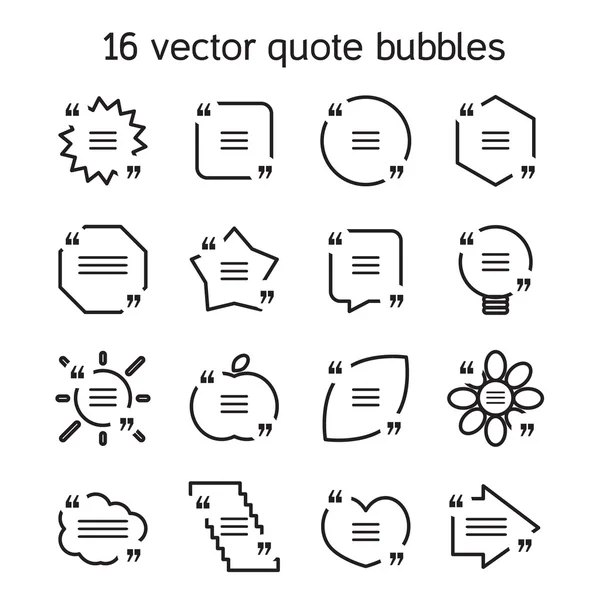 Square quote text bubbles set — Stock Vector