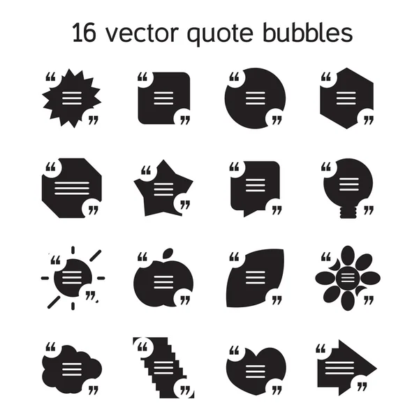 Набір текстових бульбашок квадратної цитати — стоковий вектор