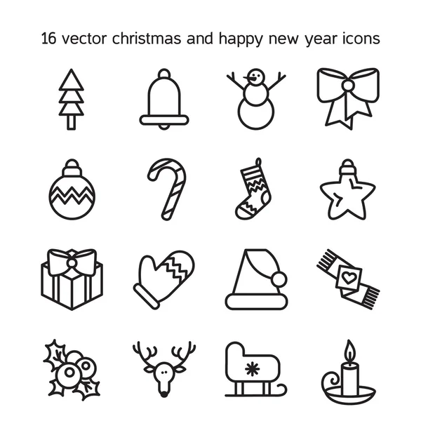 Feliz Navidad iconos — Archivo Imágenes Vectoriales