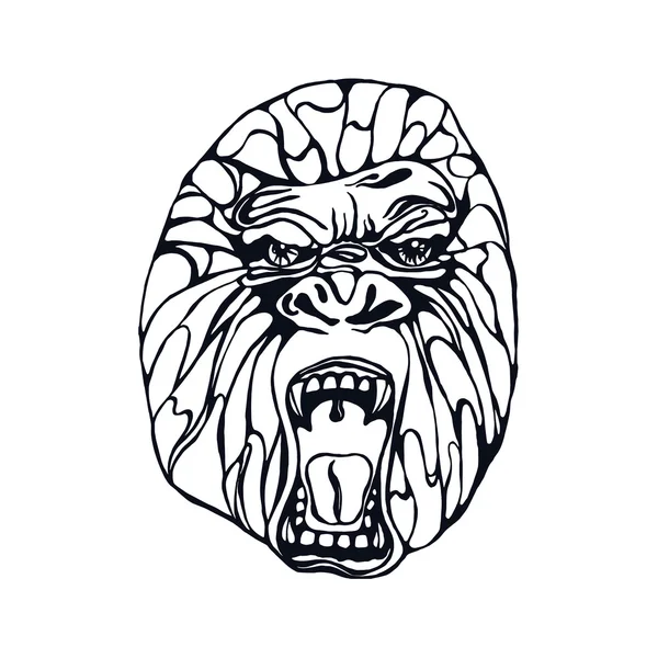 Grommende gorilla-tatoeage — Stockvector