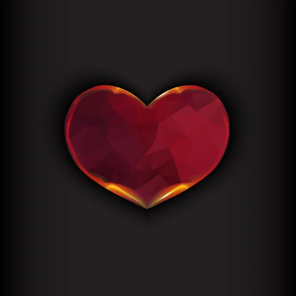 Heart on black background — Stock Vector