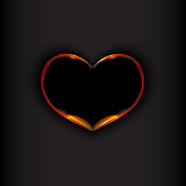 Coeur sur fond noir — Image vectorielle